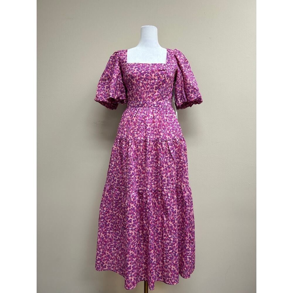 HYACINTH HOUSE Pink Multi Floral Estella Midi Dress Size M NWT - Picture 4 of 6